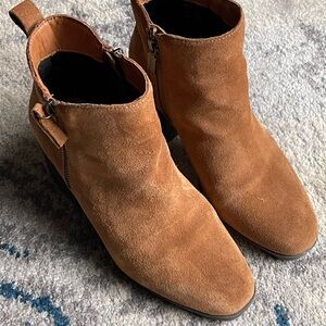 Bootie boot. Cow Suede. 7 1/2 size. 2 1/2” heel.